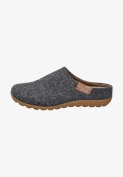 Pantolette Flach - Anthrazit